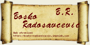 Boško Radosavčević vizit kartica